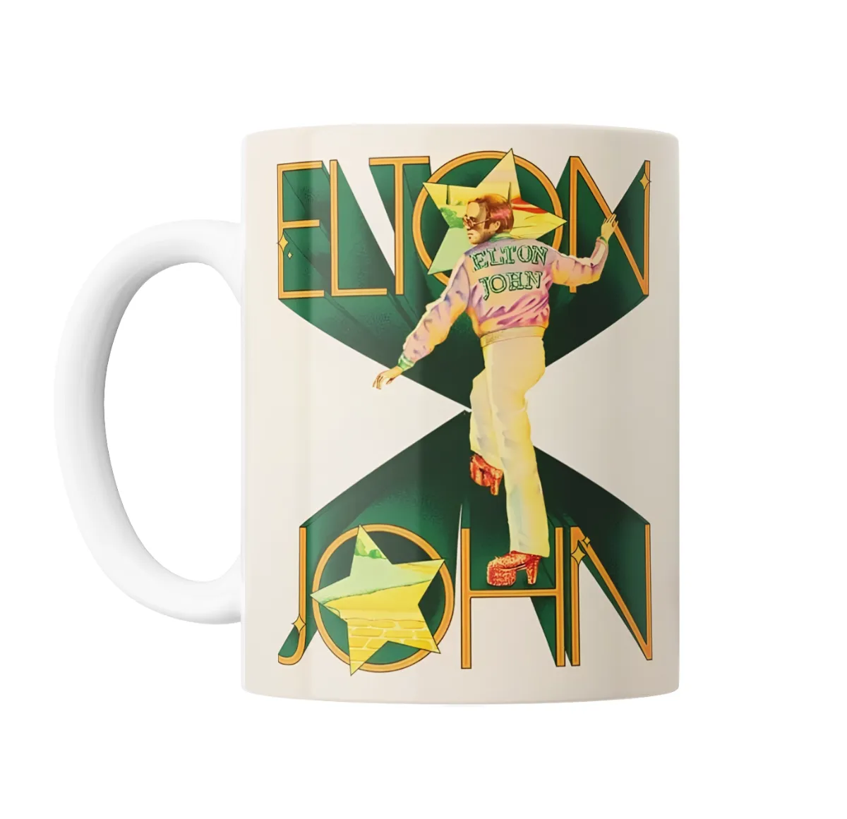 Taza de Cerámica Elton John Diseño Ventana Verde - vista 2