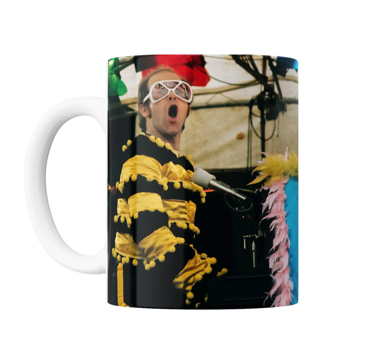 Taza de Cerámica Elton John Concierto Piano Vestuario Amarillo - vista 2