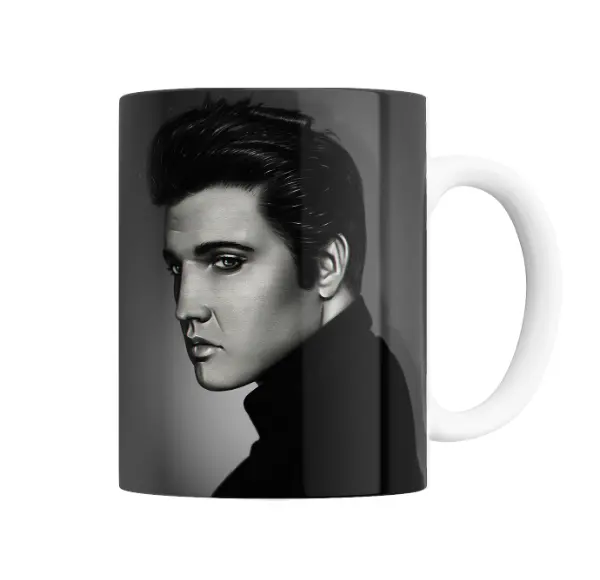 Taza de Cerámica Elvis Presley Retrato Blanco y Negro