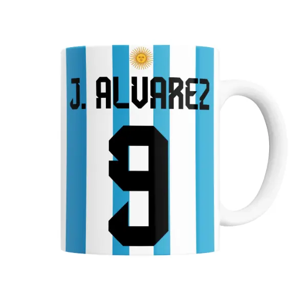 Taza de Cerámica Argentina Julian Alvarez 9 Mundial Qatar
