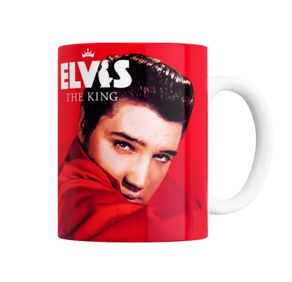 Taza de Cerámica Elvis Presley The King Rojo