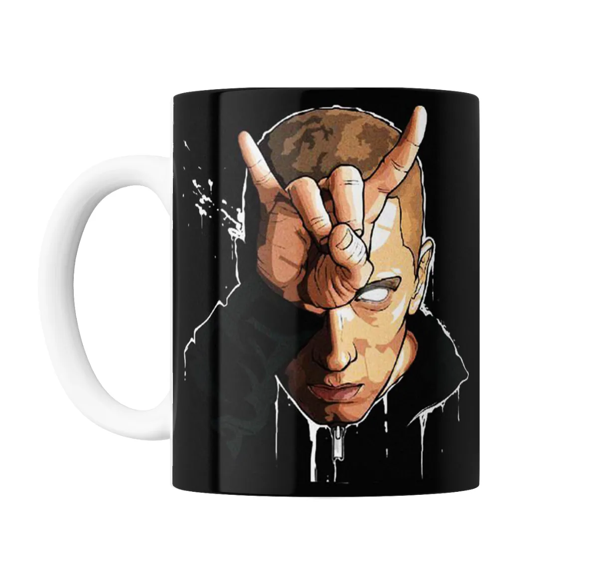Taza de Cerámica Eminem Mano en Ojo Ilustración - vista 2