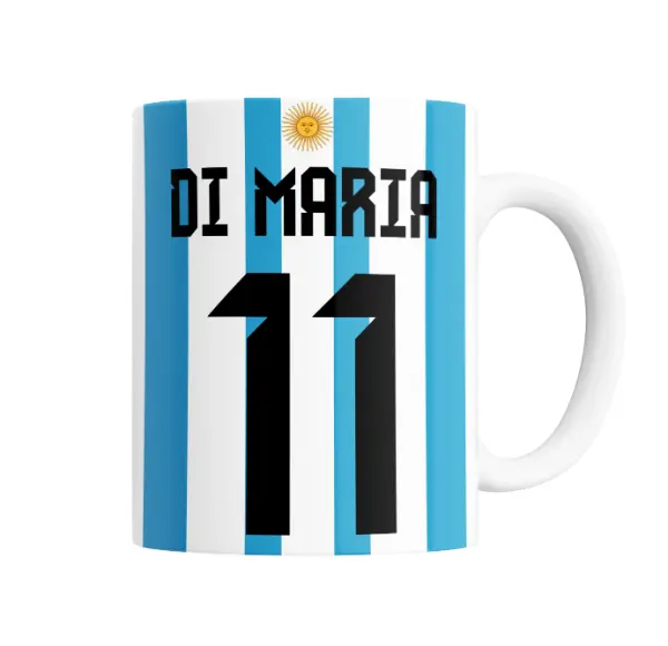 Taza de Cerámica Argentina Di Maria 11 Camiseta Mundial Qatar