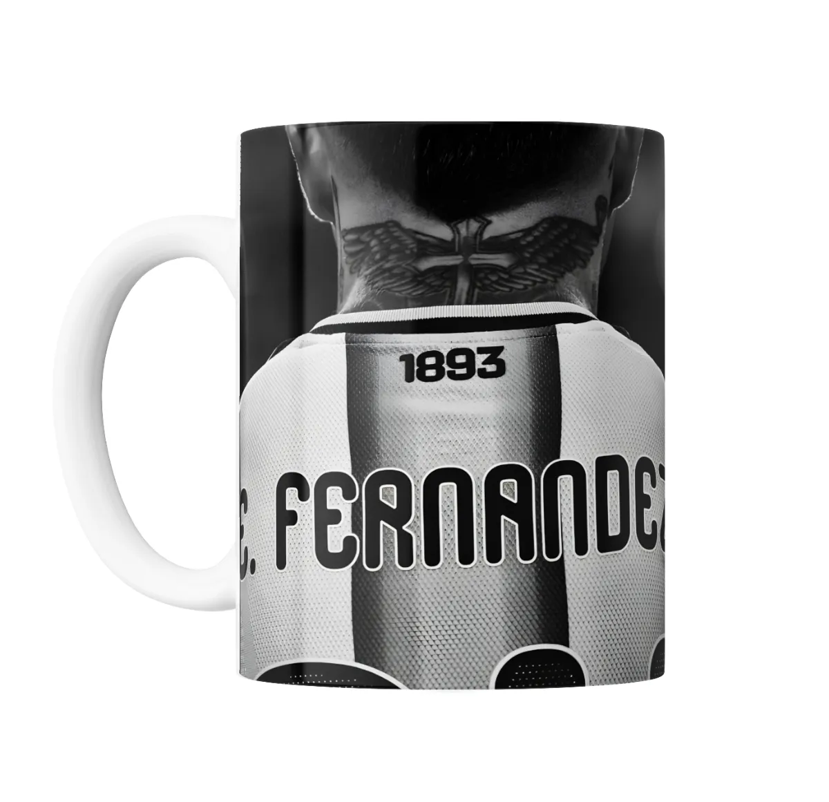 Taza de Cerámica Enzo Fernández Camiseta Blanca y Negra - vista 2
