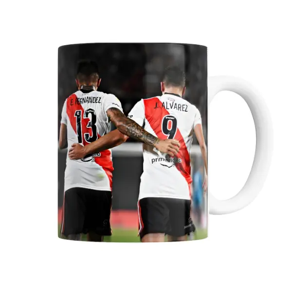 Taza de Cerámica Enzo Fernández y Julián Álvarez River Plate