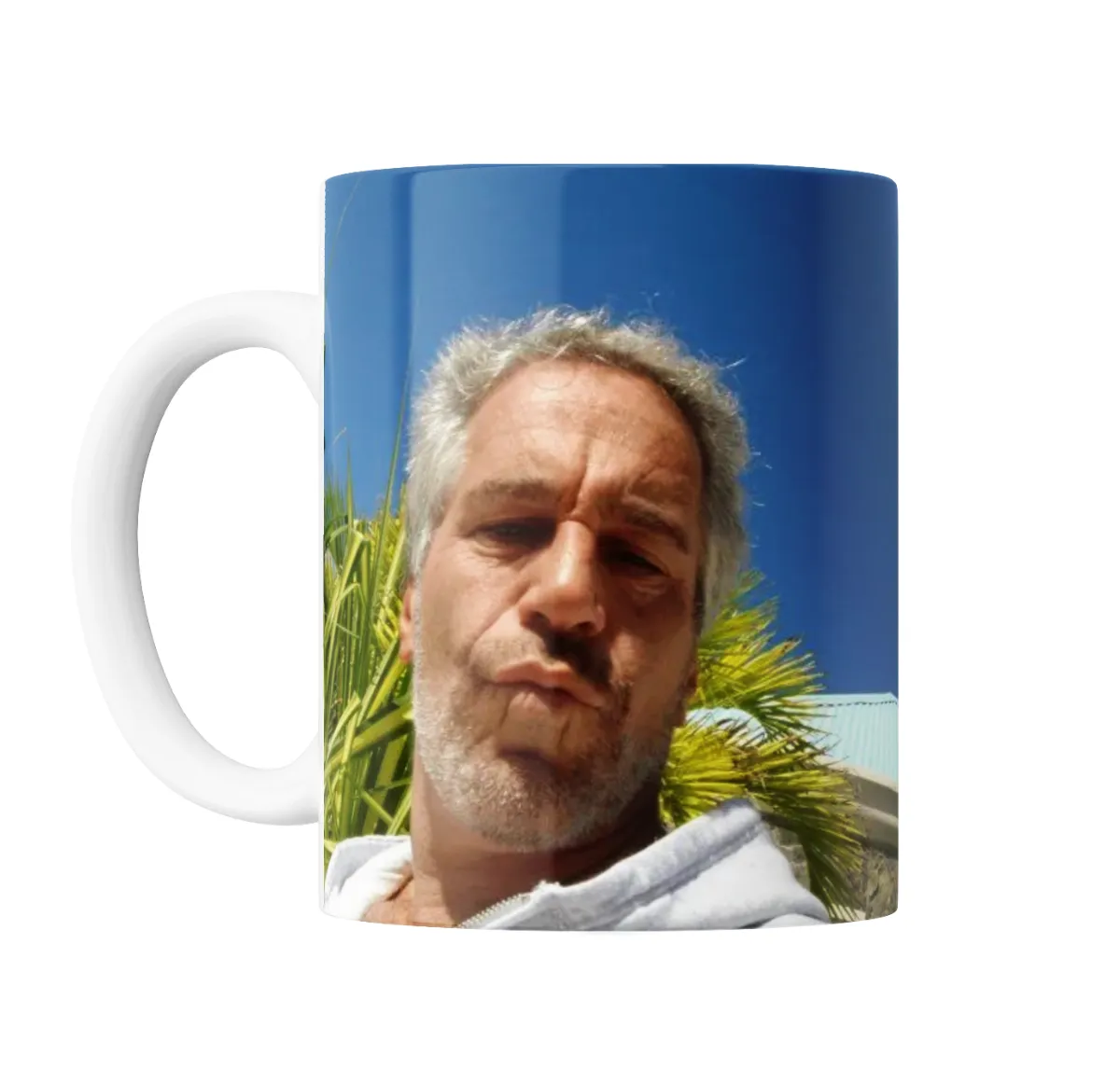 Taza de Cerámica Jeffrey Epstein Meme Bizarro - vista 2
