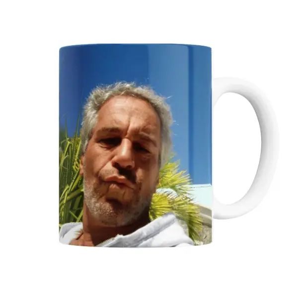 Taza de Cerámica Jeffrey Epstein Meme Bizarro