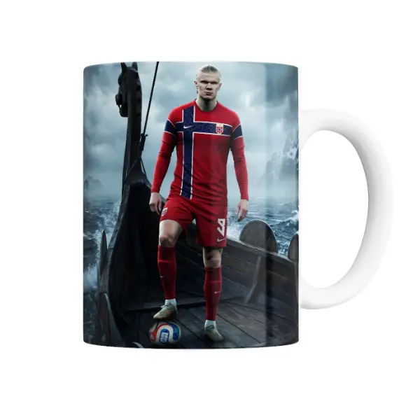 Taza de Cerámica Erling Haaland Vikingo Noruega