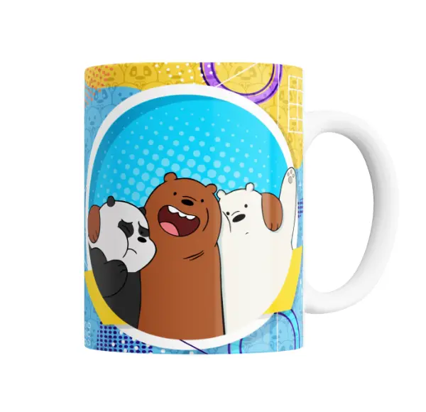 Taza de Cerámica Osos Escandalosos Grizzly, Panda y Oso Polar