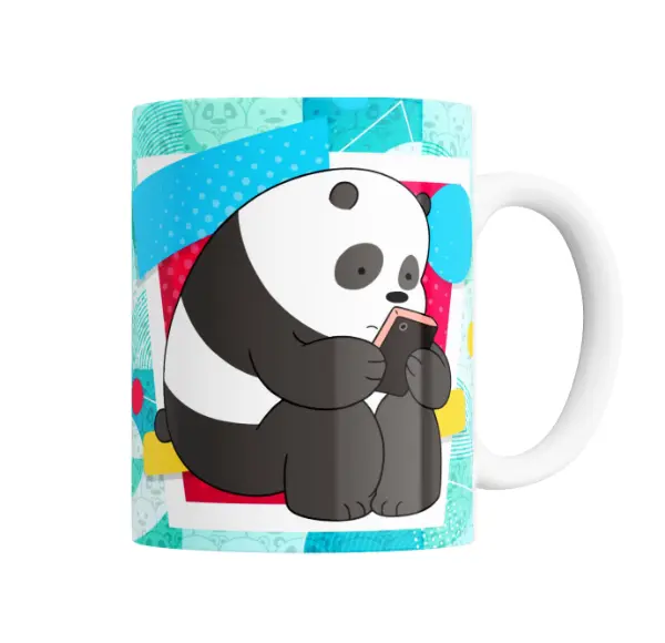 Taza de Cerámica Osos Escandalosos Panda con Celular