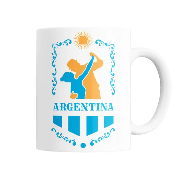 Taza de Cerámica Argentina Sol de Mayo Mate Compartido
