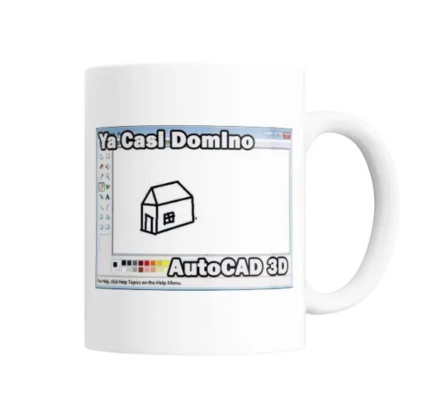 Taza de Cerámica Ya Casi Domino AutoCAD 3D