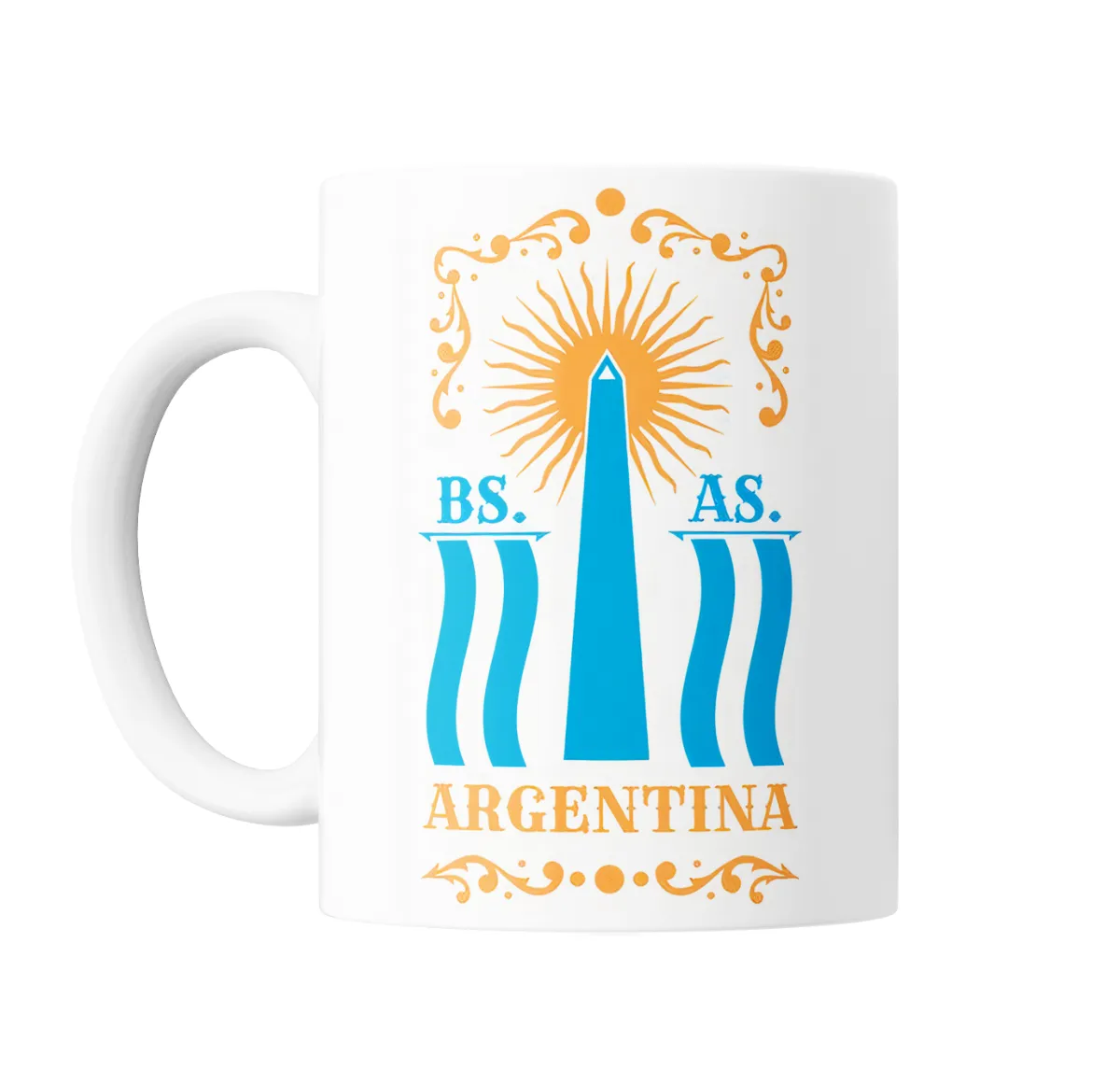 Taza de Cerámica Argentina Buenos Aires Obelisco Sol de Mayo - vista 2