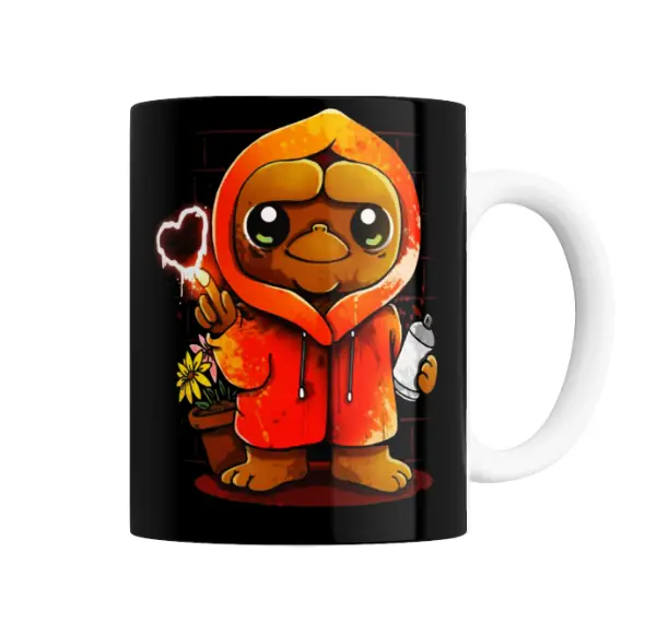 Taza de Cerámica ET Graffiti Corazón y Maceta