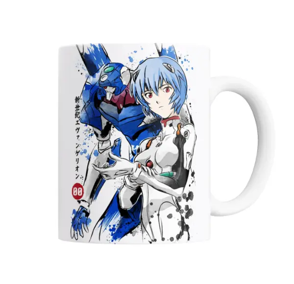 Taza de Cerámica Evangelion Rei Ayanami Sumi-e