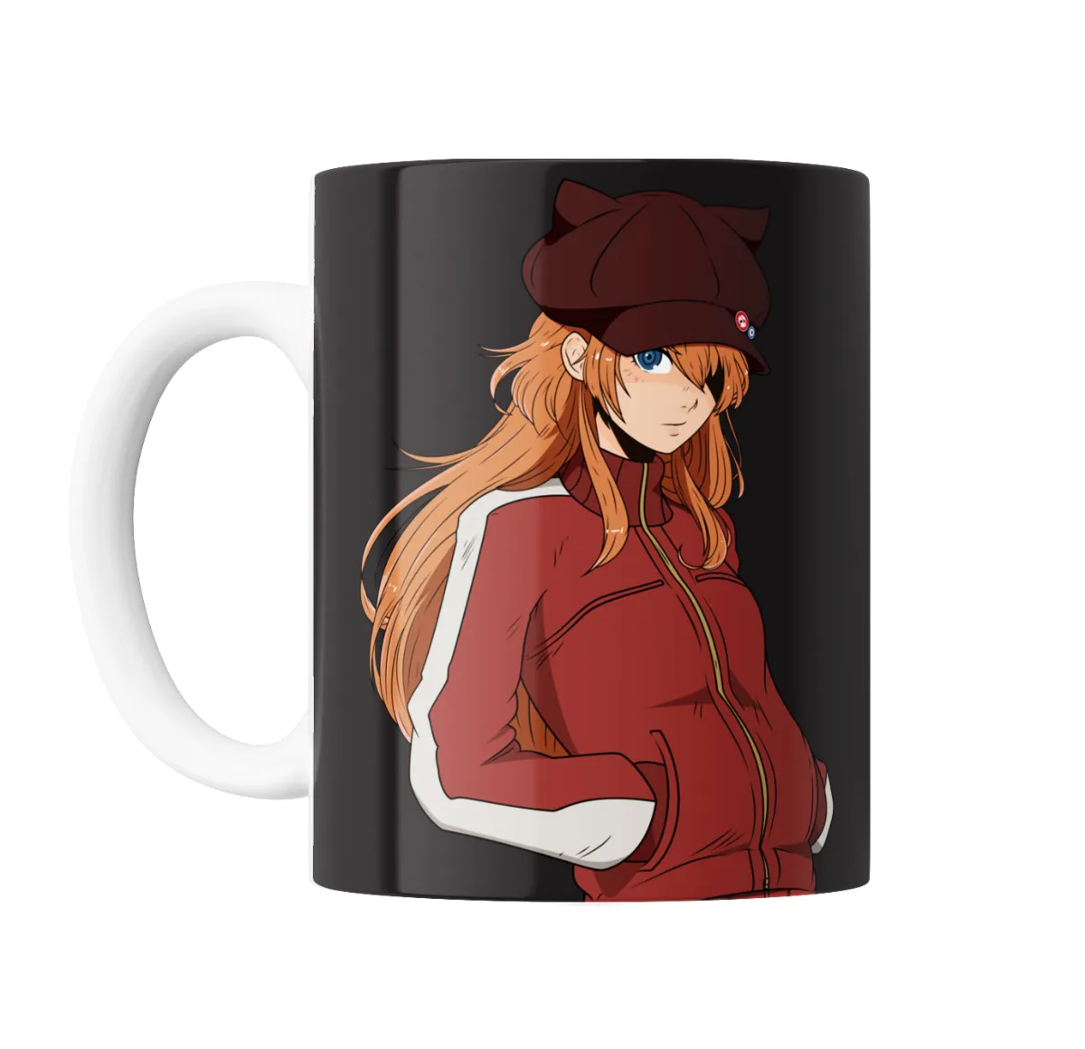 Taza de Cerámica Evangelion Asuka Langley con gorra y campera roja - vista 2