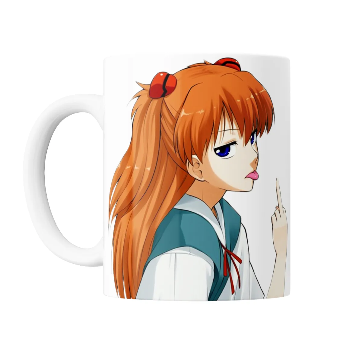 Taza de Cerámica Evangelion Asuka Langley Sarcástica - vista 2