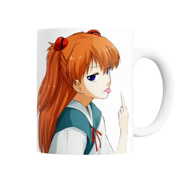 Taza de Cerámica Evangelion Asuka Langley Sarcástica