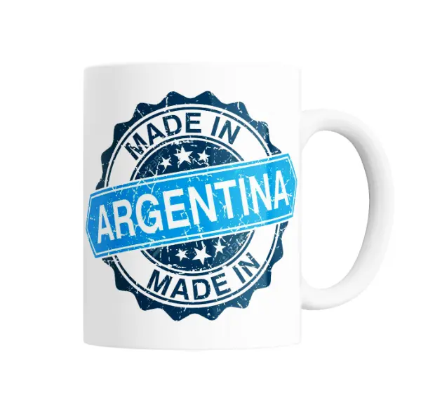 Taza de Cerámica Made in Argentina Sello Azul