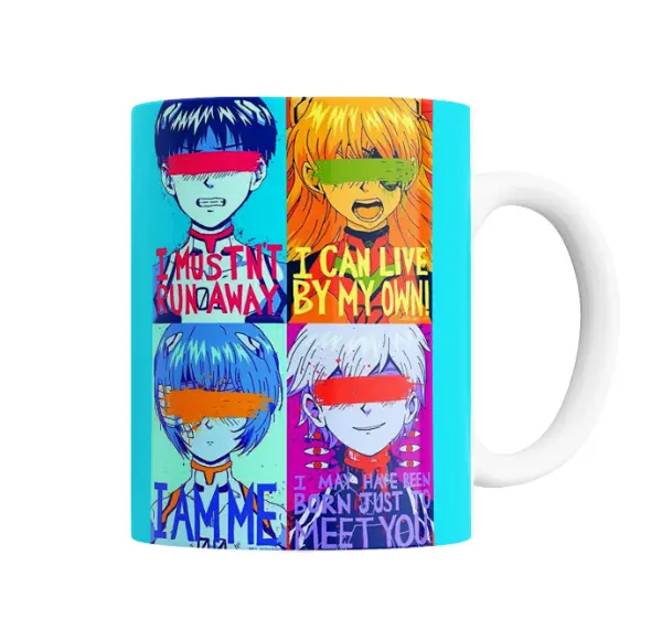 Taza de Cerámica Evangelion Shinji Asuka Rei Kaworu Pop Art