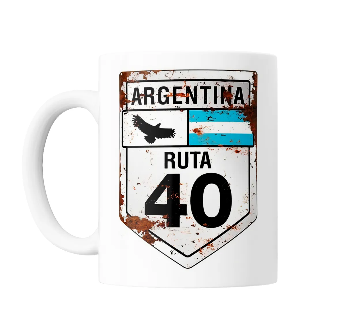 Taza de Cerámica Argentina Ruta 40 Cóndor y Bandera - vista 2