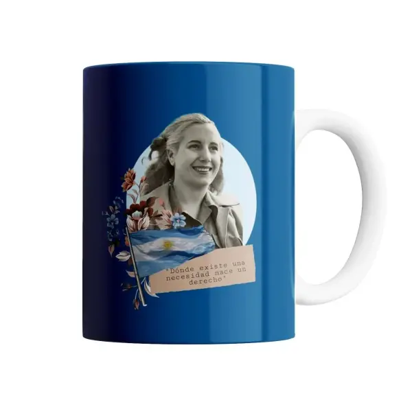 Taza de Cerámica Evita Perón Bandera Argentina Frase