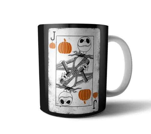 Taza de Cerámica Extraño Mundo de Jack Carta Jota Calabazas