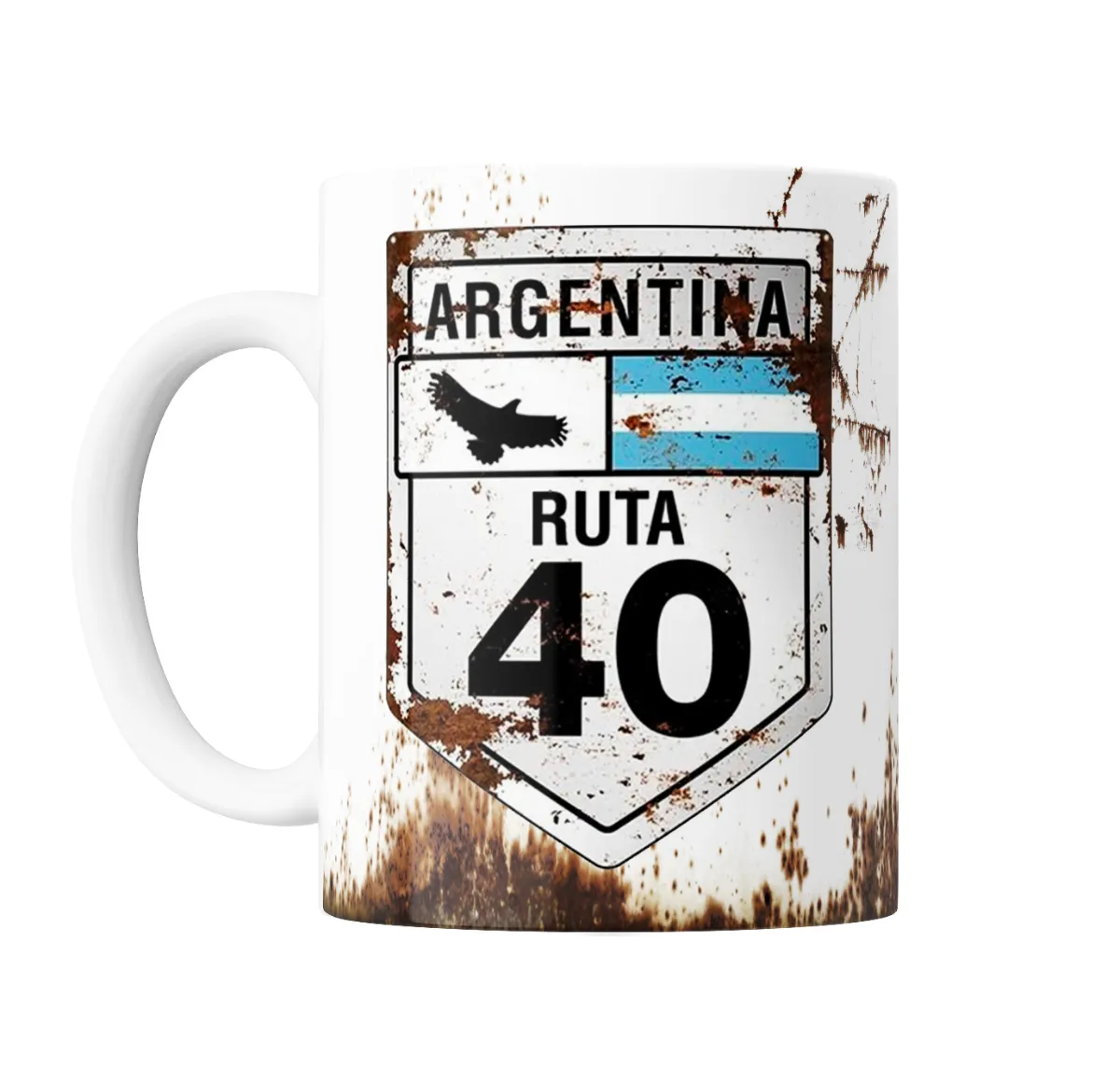 Taza de Cerámica Argentina Ruta 40 Cartel Oxidado - vista 2