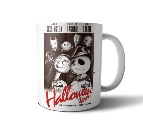 Taza de Cerámica Extraño Mundo de Jack Afiche Halloween Town