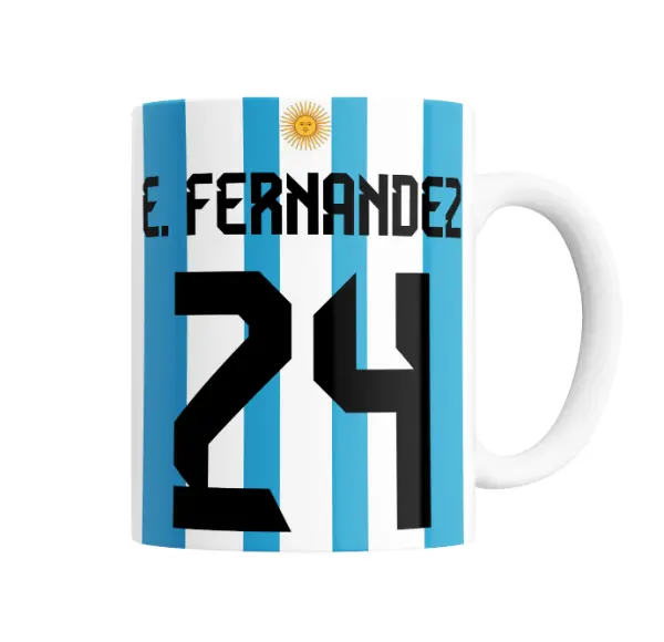 Taza de Cerámica Argentina Enzo Fernandez 24 Mundial Qatar