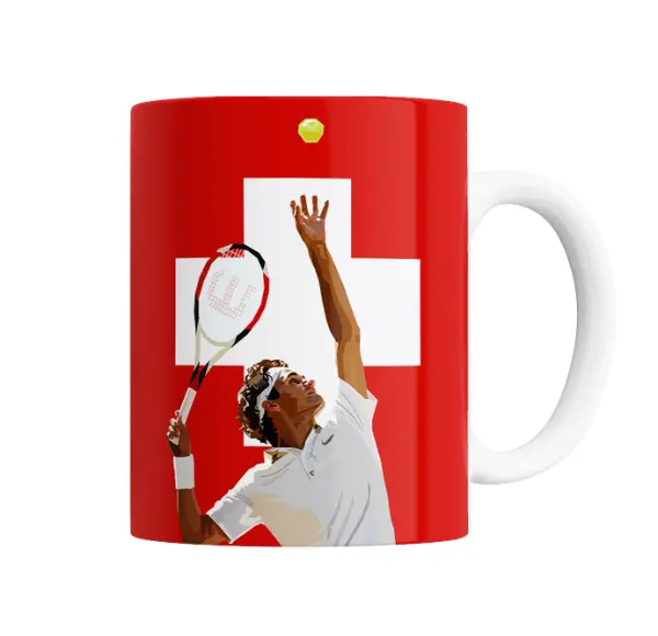 Taza de Cerámica Federer Bandera Suiza Saque