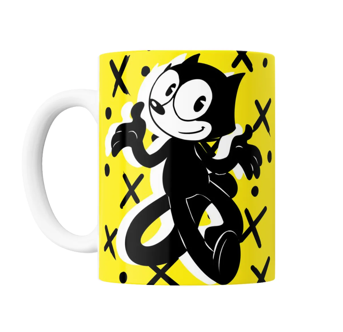 Taza de Cerámica Felix el Gato Amarillo XO - vista 2