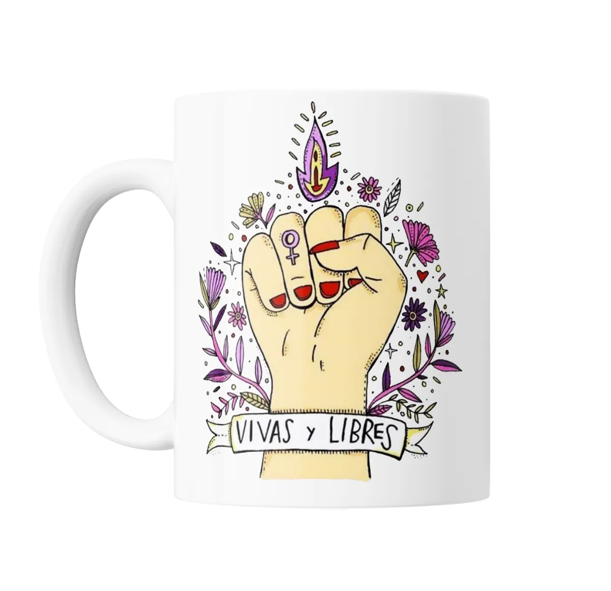 Taza de Cerámica Vivas y Libres Puño Feminista - vista 2