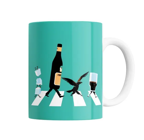Taza de Cerámica Fernet Abbey Road con Hielo y Cola