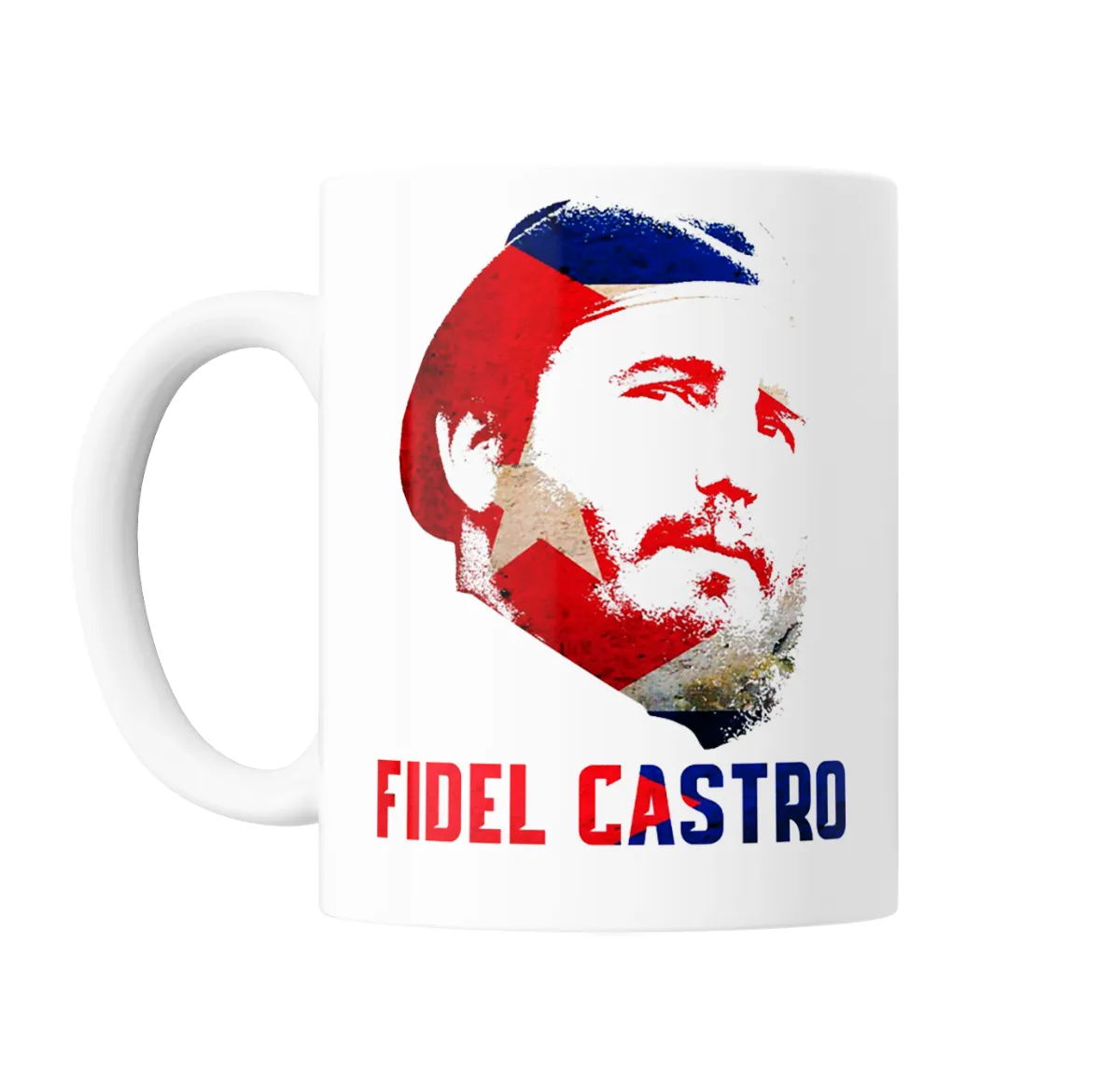 Taza de Cerámica Fidel Castro Retrato Bandera Cuba - vista 2