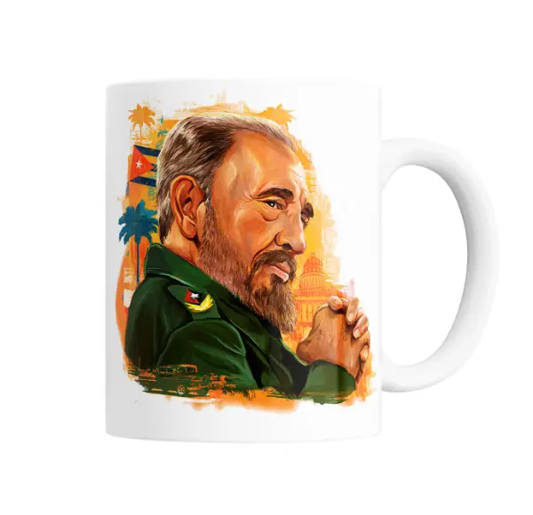 Taza de Cerámica Fidel Castro Retrato La Habana