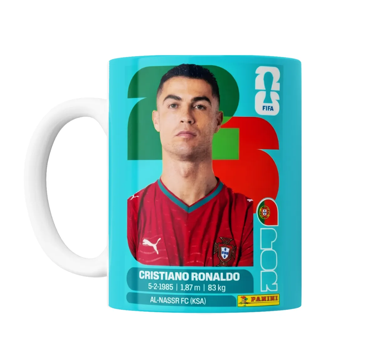 Taza de Cerámica Cristiano Ronaldo Figurita Mundial 2026 Portugal - vista 2