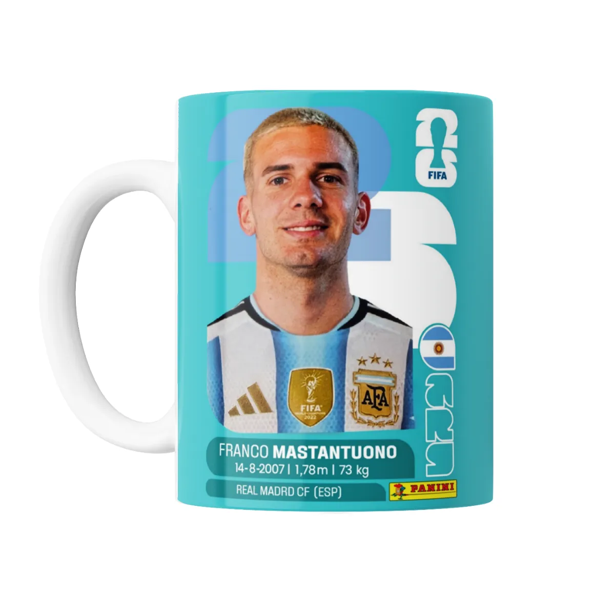 Taza de Cerámica Franco Mastantuono Figurita Mundial 2026 - vista 2