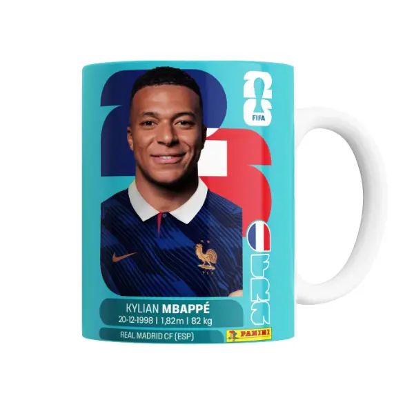 Taza de Cerámica Figurita Mundial 2026 Kylian Mbappé