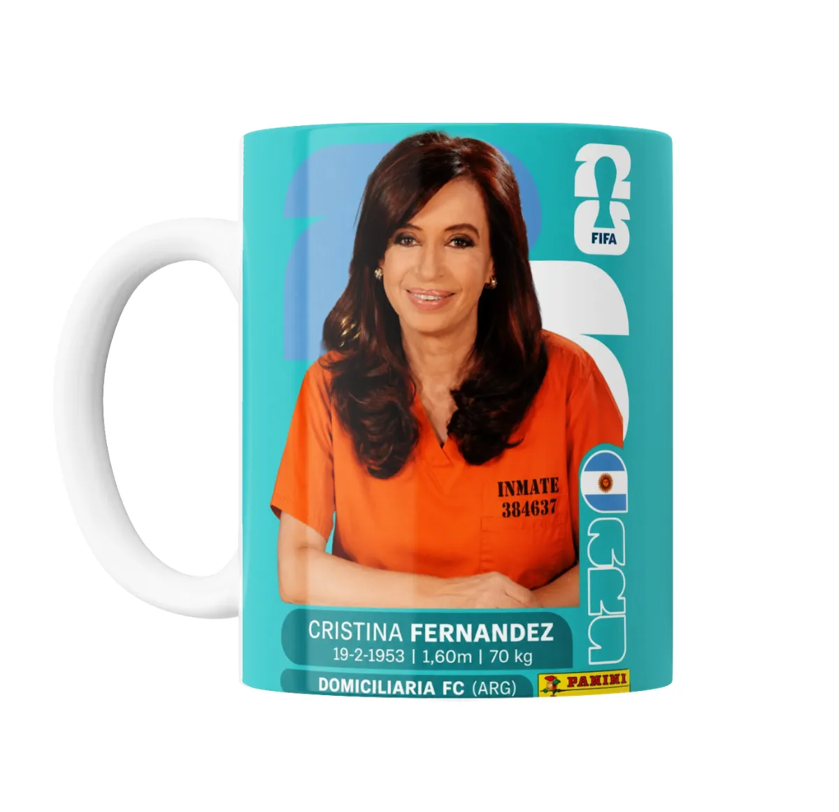 Taza de Cerámica Cristina Fernández Figurita Mundial Domiciliaria - vista 2