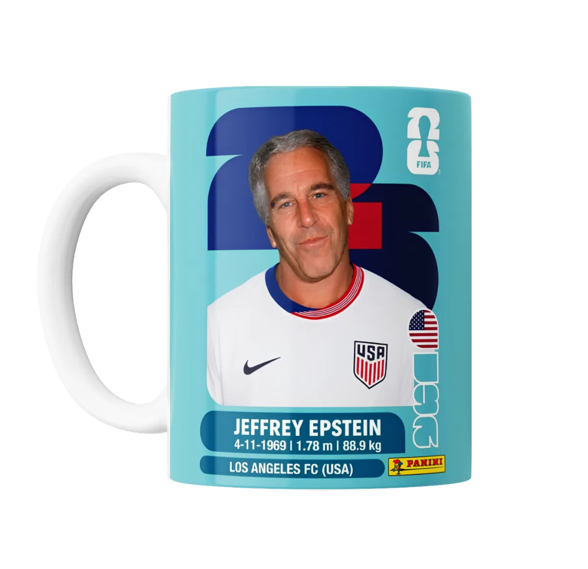 Taza de Cerámica Figurita Mundial 2026 Meme Jeffrey Epstein - vista 2