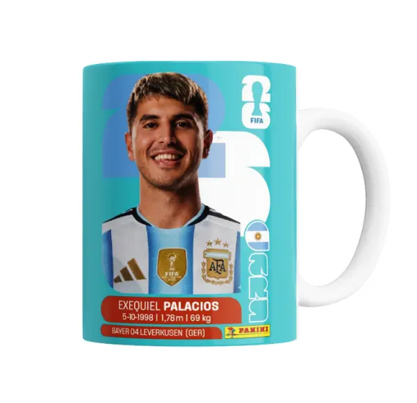 Taza de Cerámica Exequiel Palacios Selección Argentina Mundial 2026