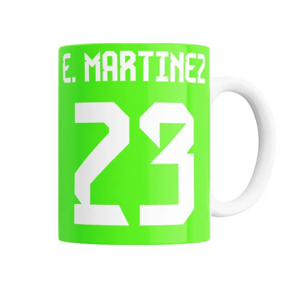 Taza de Cerámica Argentina Camiseta E. Martinez 23 Verde