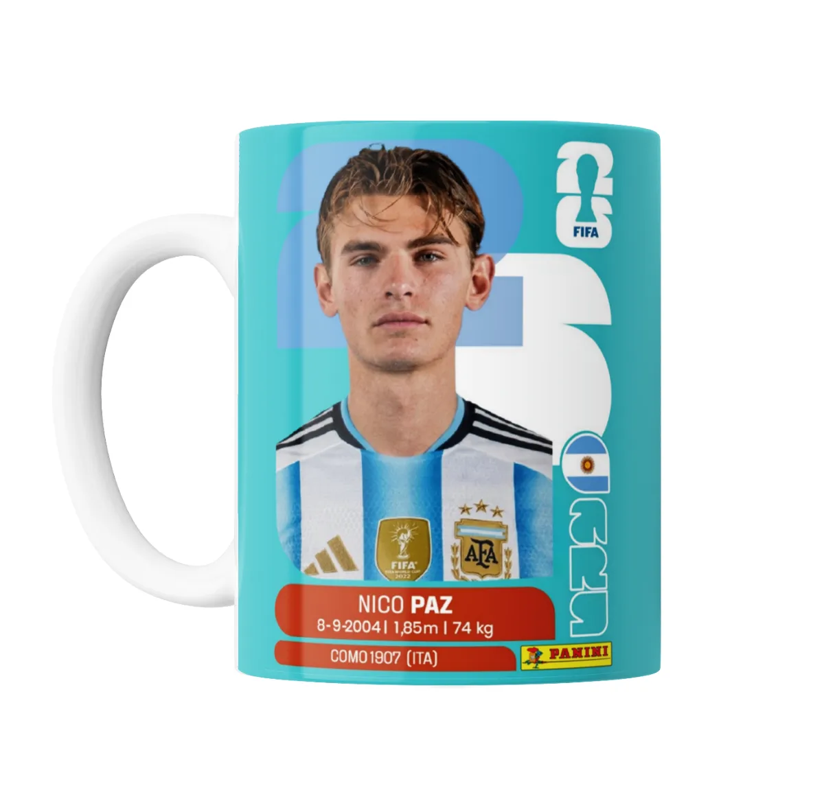 Taza de Cerámica Figurita Nico Paz Selección Argentina Mundial 2026 - vista 2