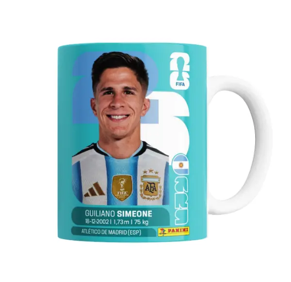 Taza de Cerámica Figurita Simeone Selección Argentina Mundial 2026