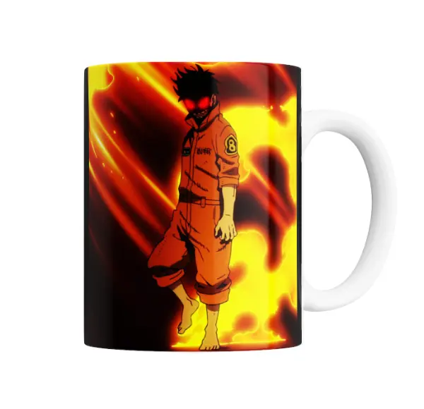 Taza de Cerámica Fire Force Shinra Ojos Rojos