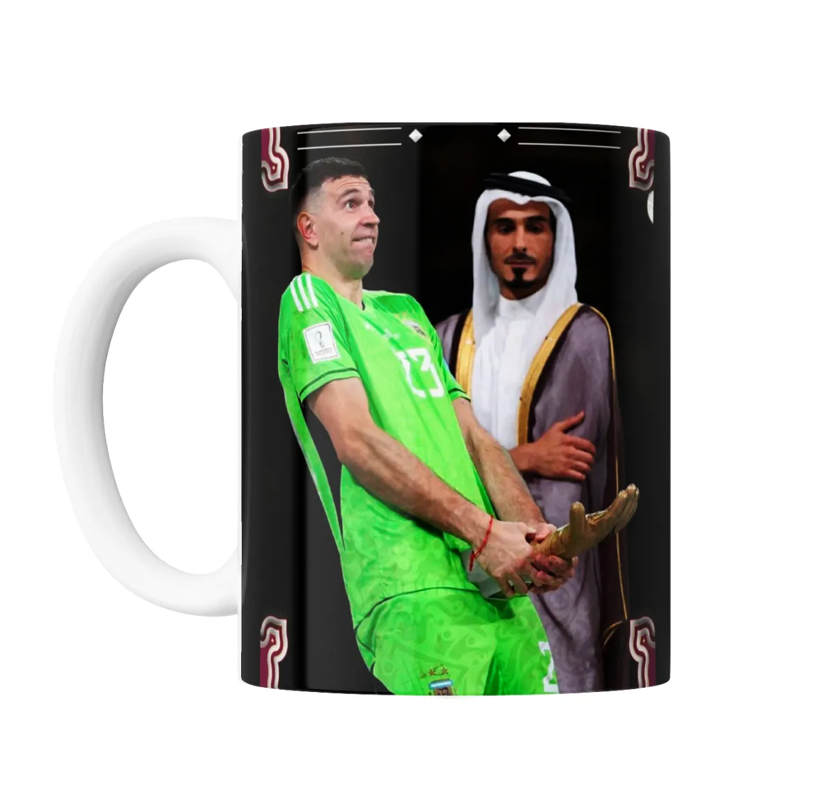 Taza de Cerámica Selección Argentina Dibu Martinez Guante Dorado Qatar - vista 2