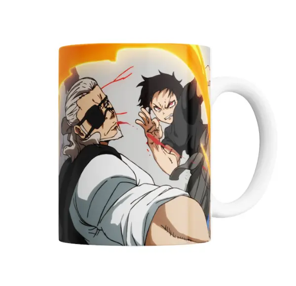 Taza de Cerámica Fire Force Shinra en Combate