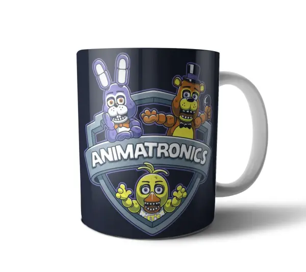 Taza de Cerámica Five Nights at Freddys Animatronics Bonnie Freddy Chica