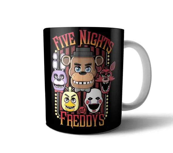 Taza de Cerámica Five Nights at Freddys Freddy Chica Foxy Bonnie Marionette